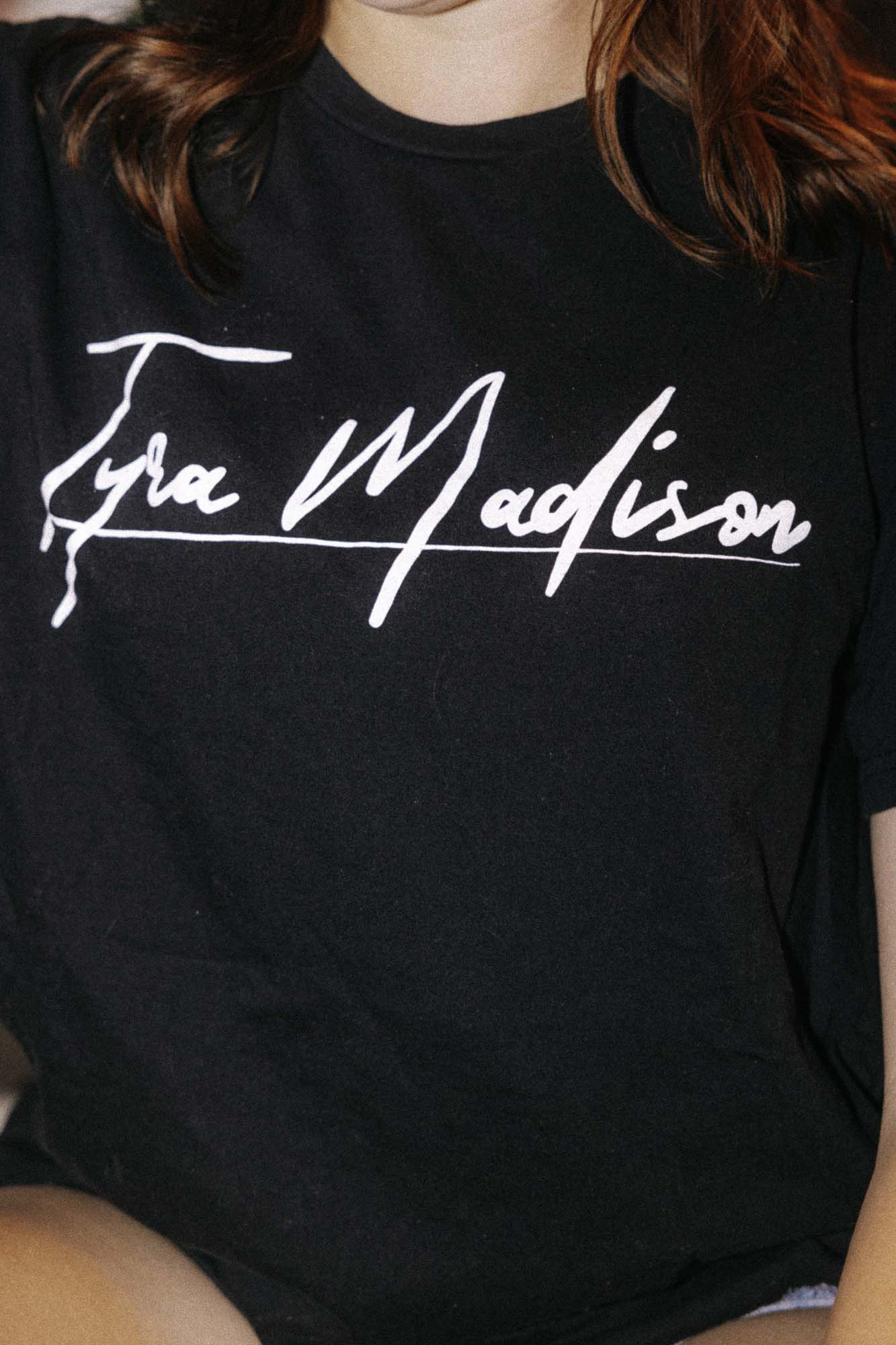 Tyra-madison-black logo tee - Tyramadisonmerch.com